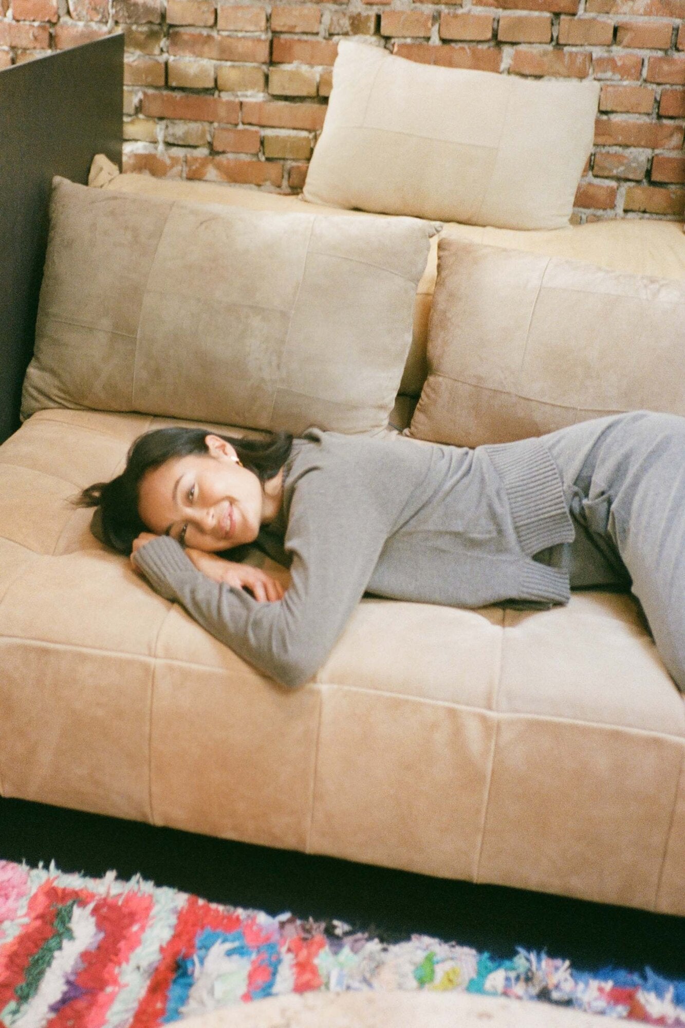 Ruca Lounge Boxy striktrøje - Mole Melange